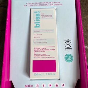 New - BLISS Pro Liquid Exfoliant 11.8% AHA, BHA, PHA Liquid Exfoliant - 4 fl oz